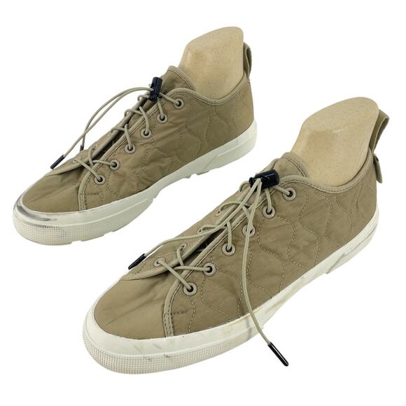 Superga Beige Synthetic Quilted Sneakers Shoes Women's Size 10 Pre-Owned - Picture 1 of 7